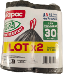 Alfapac Lien coulissant Ultra résistant lot de 2 rouleaux 30L thumbs 250px