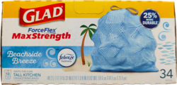 Glad Forceflex Febreze Beachside breeze scent 13Gal thumbs 250px