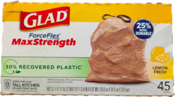 Glad Forceflex Recovered plastic Lemon scent 13Gal thumbs 250px